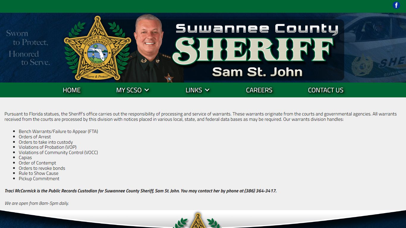 Warrants – Suwannee County Sheriff